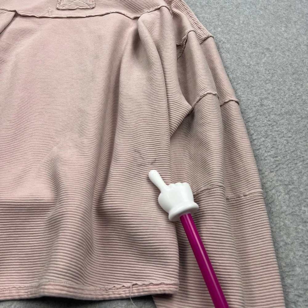 We The Free People Total Eclipse Tee Womens XL Pink Oversized Ribbed Sweater Top